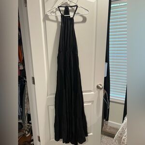 Elegant Black Halter Maxi Dress